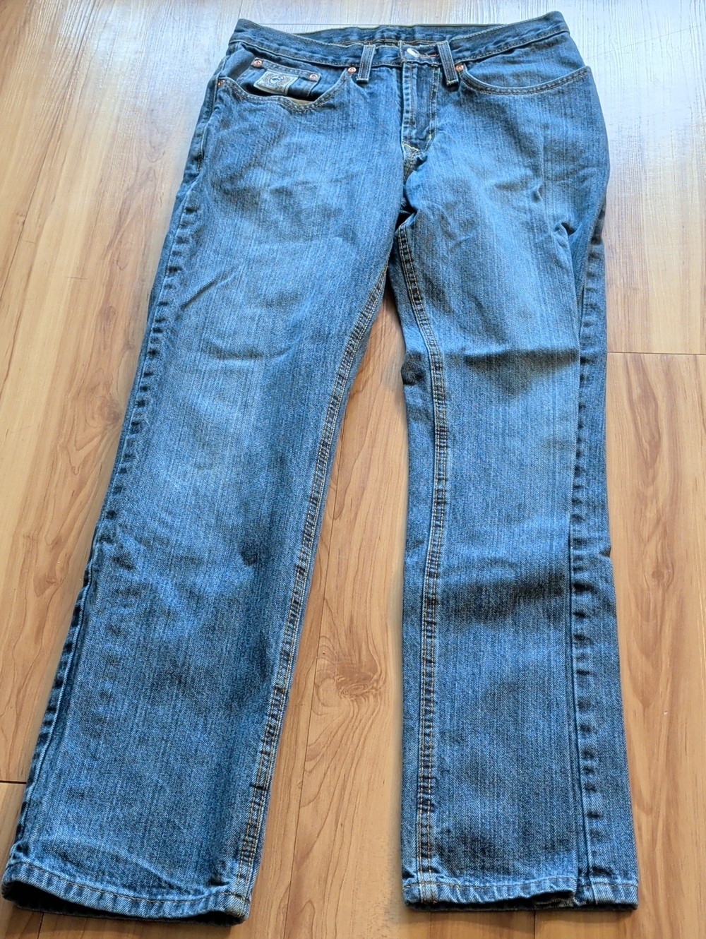 Women's Blue Straight-Leg Jeans